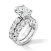 Thumbnail Image 3 of 10 CT. T.W. Oval-Shaped Certified Lab-Grown Diamond Bridal Set in 14K White Gold