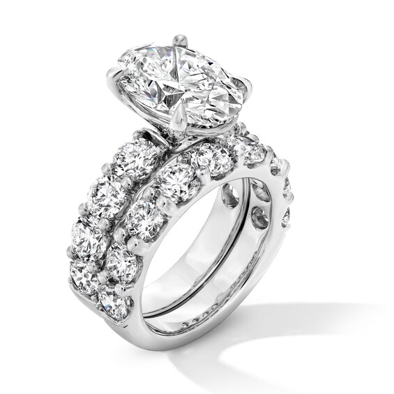 10 CT. T.w. Oval-Shaped Certified Lab-Grown Diamond Bridal Set in 14K White Gold
