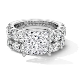 10 CT. T.W. Princess-Cut Certified Lab-Grown Diamond Bridal Set in 14K White Gold (F/VS2)