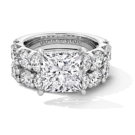 10 CT. T.w. Princess-Cut Certified Lab-Grown Diamond Bridal Set in 14K White Gold (F/Vs2)