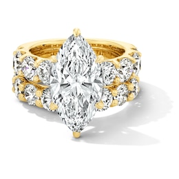 10 CT. T.W. Marquise-Cut Certified Lab-Grown Diamond Bridal Set in 14K Gold (F/VS2)