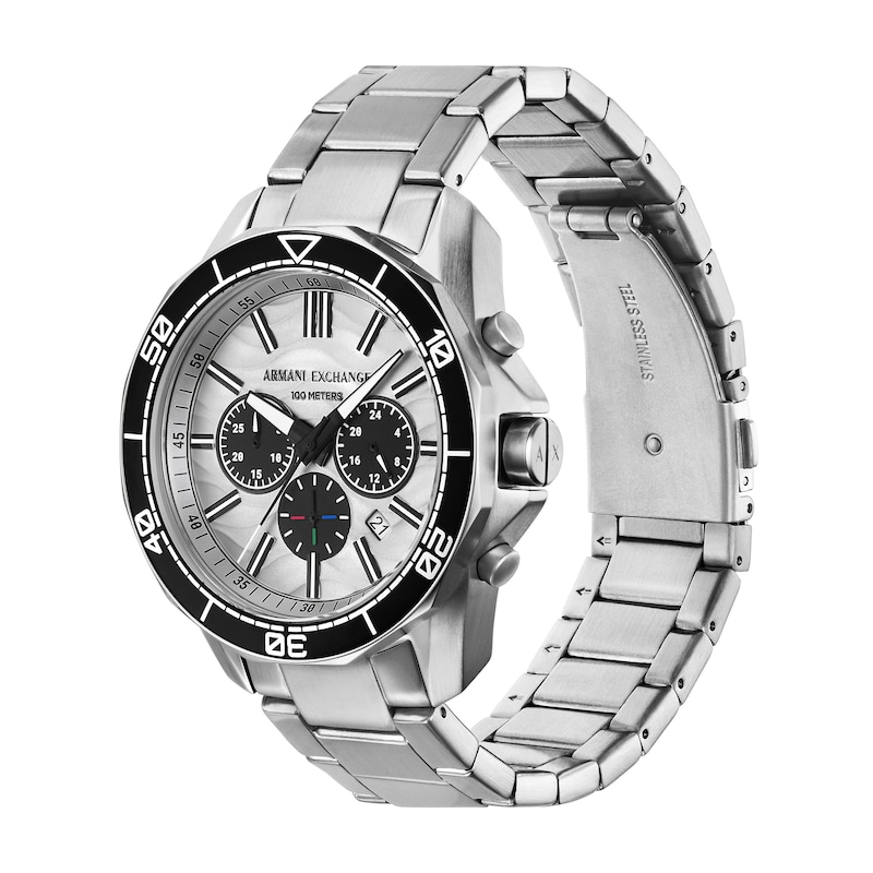 Main Image 4 of Men's Armani Exchange  Chronograph Watch with Textured Silver-Tone Dial (Model: AX1969)
