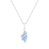 Thumbnail Image 1 of Marquise Blue Lab-Created Opal and White Lab-Created Sapphire Pendant in Sterling Silver