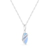 Thumbnail Image 2 of Marquise Blue Lab-Created Opal and White Lab-Created Sapphire Pendant in Sterling Silver