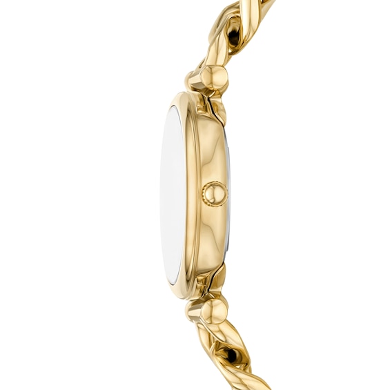 Ladiesâ Fossil Carlie Gold-Tone IP Chain Bracelet Watch with Abalone Dial (Model: Es5416)