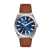 Thumbnail Image 1 of Men's Fossil Everett Brown Leather Strap Watch with Textured Blue Dial (Model: FS6115)
