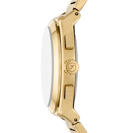 Men's Fossil Everett Gold-Tone IP Chronograph Watch with Textured Gold-Tone Dial (Model: Fs6119)