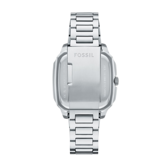 Men's Fossil Crosby Watch with Rectangular Blue Dial (Model: Fs6121)