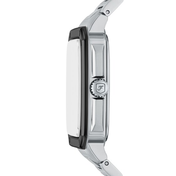 Men's Fossil Crosby Watch with Rectangular Black Dial (Model: Fs6122)