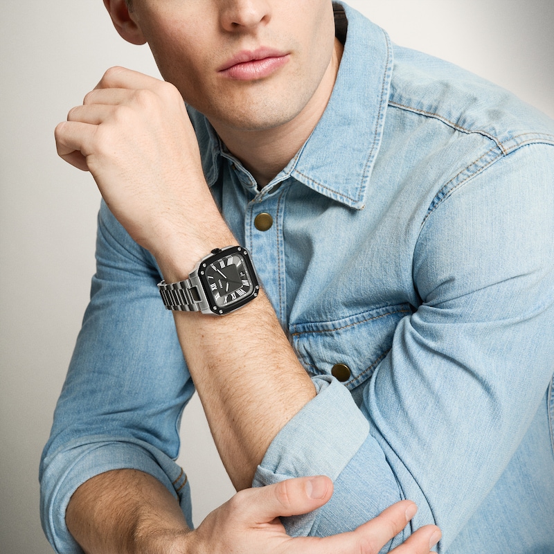 Main Image 4 of Men's Fossil Crosby Watch with Rectangular Black Dial (Model: FS6122)