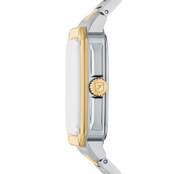Menâs Fossil Crosby Two-Tone IP Watch with Rectangular Grey Dial (Model: Fs6123)