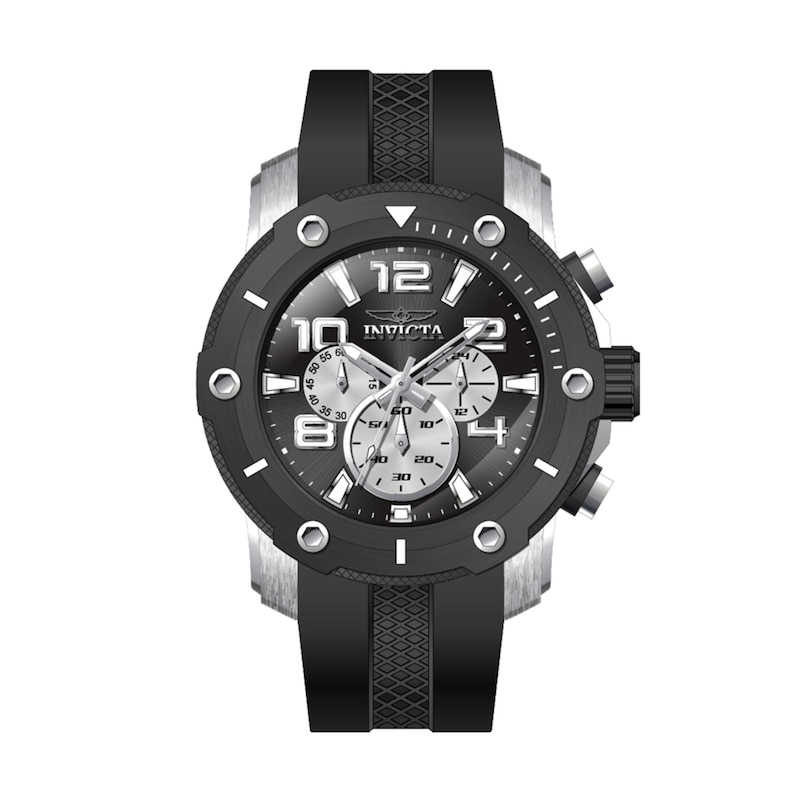 Main Image 1 of Men's Invicta Pro Diver Black Silicone Strap Chronograph Watch with Black Dial (Model: 45739)