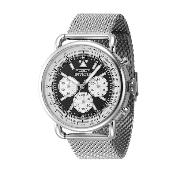 Menâs Invicta Speedway Series Mesh Bracelet Chronograph Watch with Black Dial (Model: 47358)