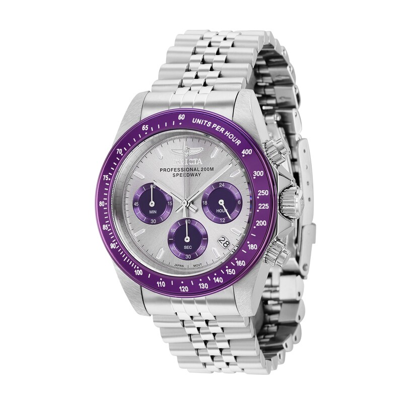 Main Image 1 of Men's Invicta Professional Speedway Chronograph Watch with Light Grey and Purple Dial (Model: 36735)