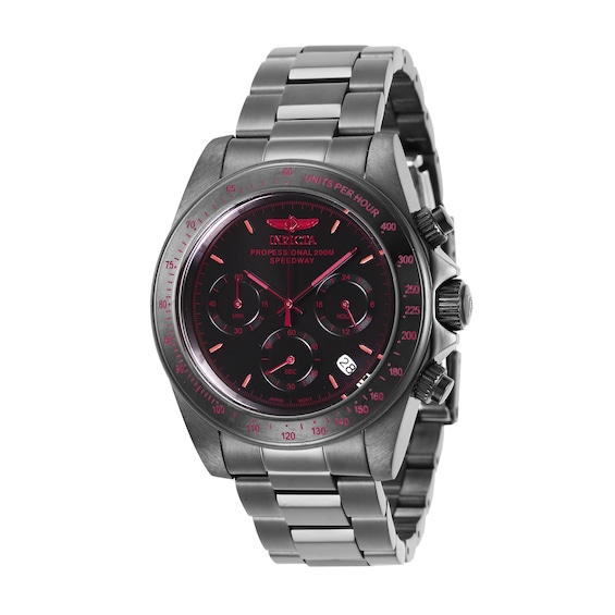Men's Invicta Speedway Gunmetal Grey IP Chronograph Watch with Black Dial (Model: 27771)