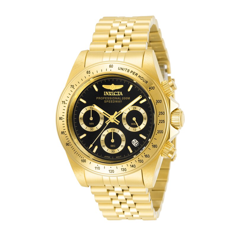 Main Image 1 of Men's Invicta Professional Speedway Gold-Tone IP Chronograph Watch with Black Dial (Model: 31001)
