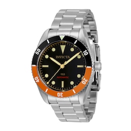 Men's Invicta Pro Diver Automatic Watch with Black Dial and Black and Orange Accent (Model: 34336)