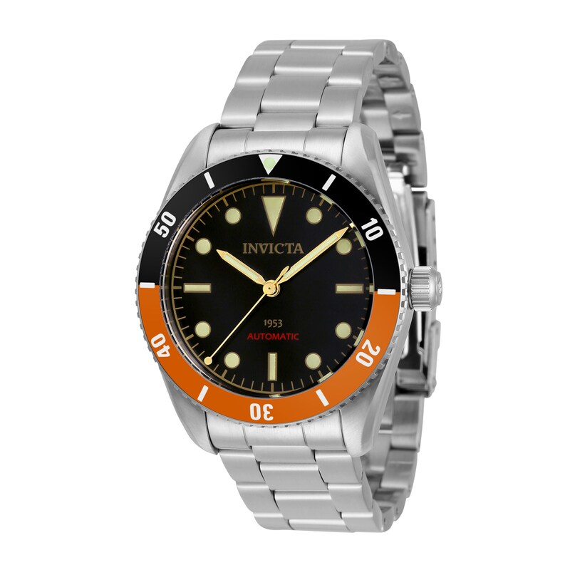 Main Image 1 of Men's Invicta Pro Diver Automatic Watch with Black Dial and Black and Orange Accent (Model: 34336)