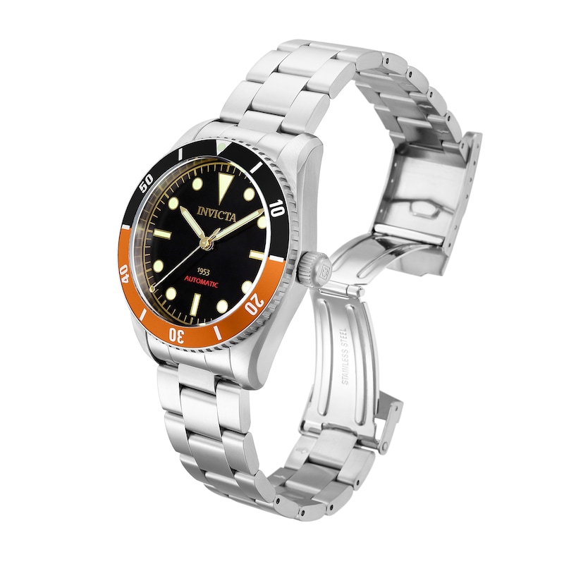 Main Image 2 of Men's Invicta Pro Diver Automatic Watch with Black Dial and Black and Orange Accent (Model: 34336)