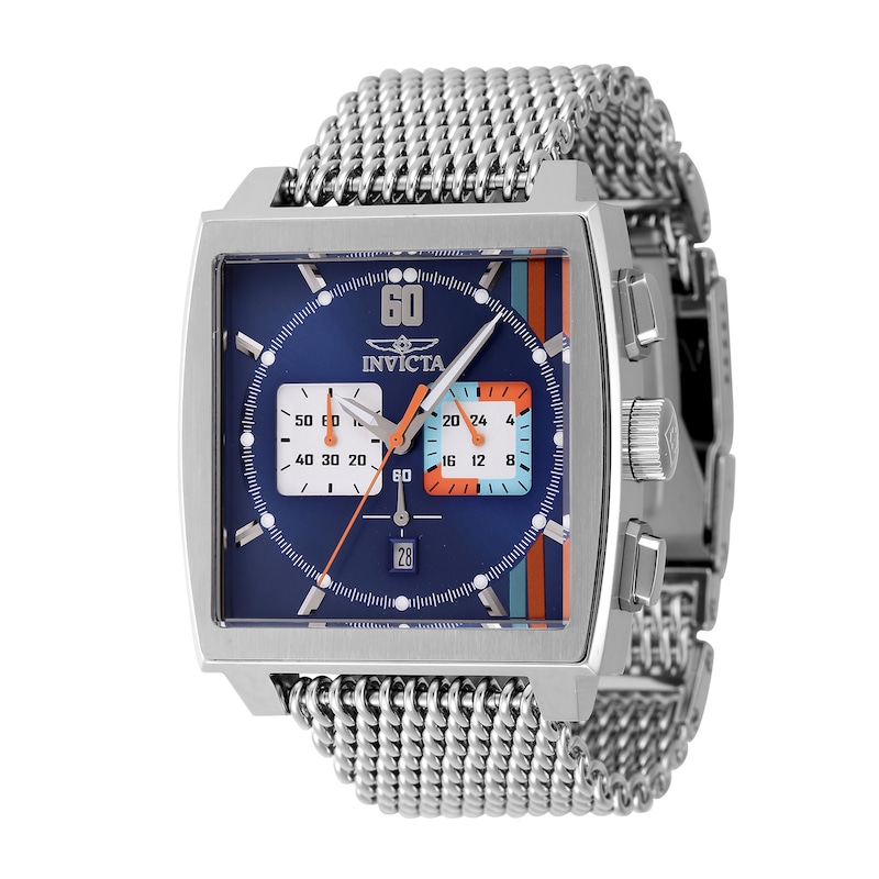 Main Image 1 of Men's Invicta S1 Rally Cuadro Chronograph Mesh Bracelet Watch with Squared Blue Dial (Model: 47243)