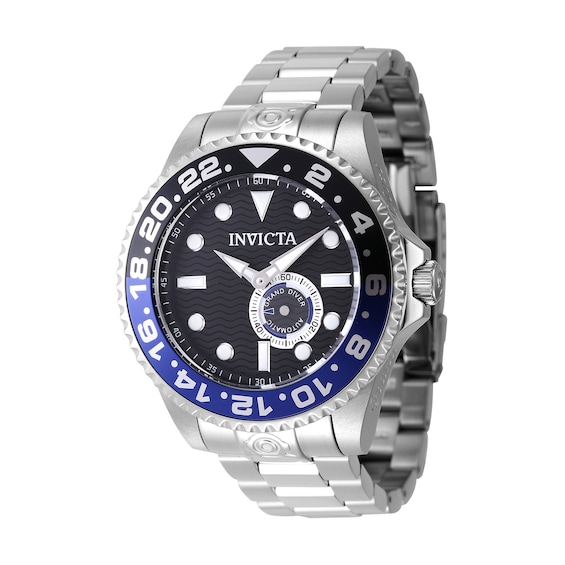 Men's Invicta Pro Diver Automatic Watch with Black Dial and Black and Blue Accent (Model: 47295)