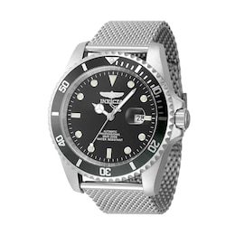 Men's Invicta Grand Diver Automatic Mesh Bracelet Watch with Black Dial (Model: 47964)