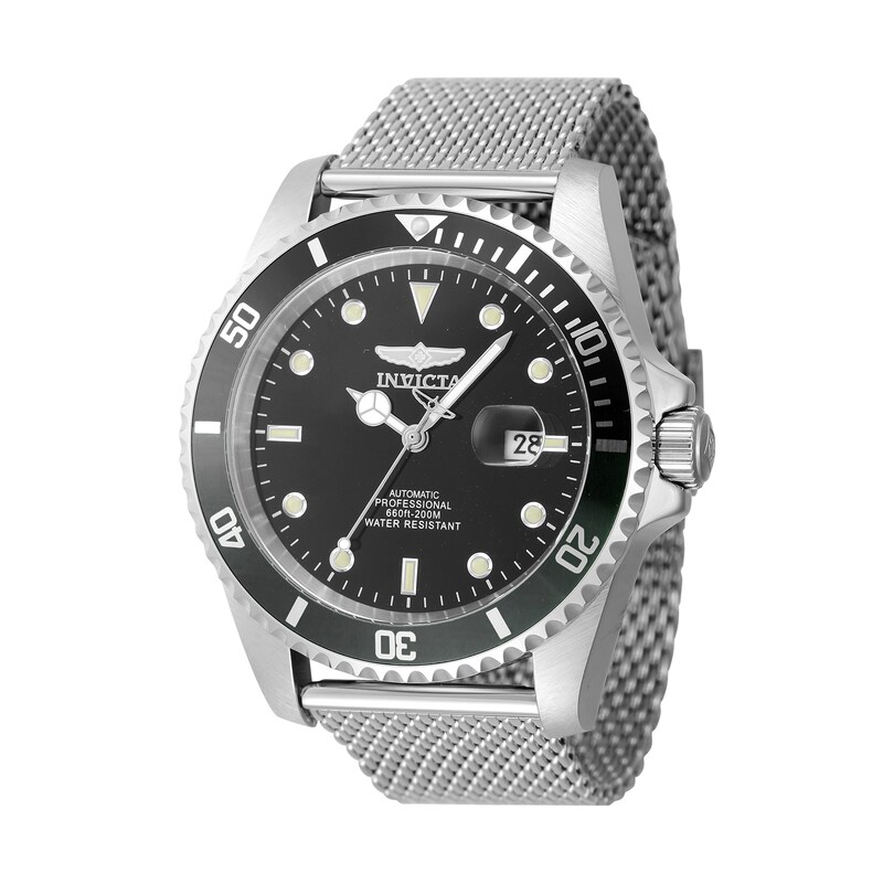 Main Image 1 of Men's Invicta Grand Diver Automatic Mesh Bracelet Watch with Black Dial (Model: 47964)