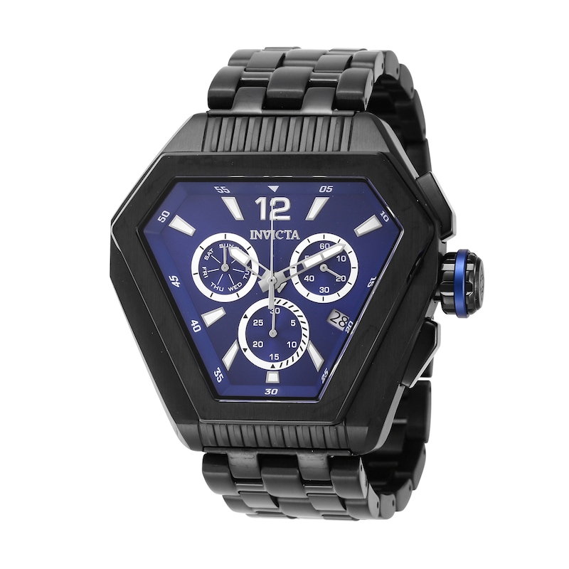 Main Image 1 of Men’s Invicta Speedway Black IP Chronograph Watch with Triangular Blue Dial (Model: 46096)