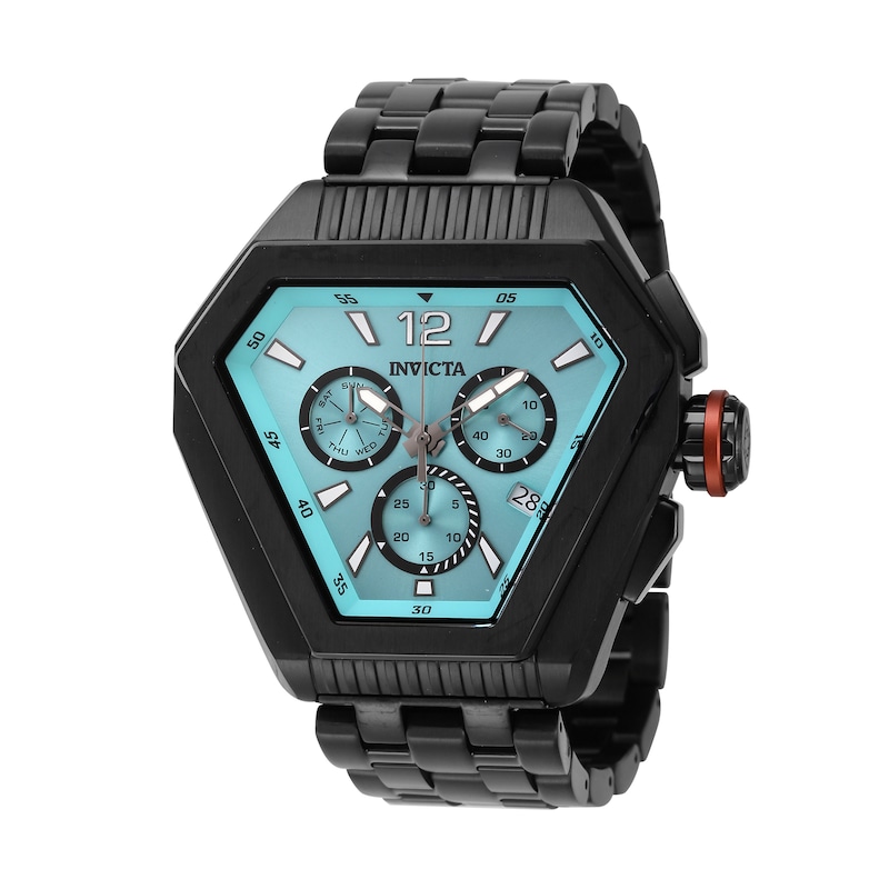Main Image 1 of Men’s Invicta Speedway Black IP Chronograph Watch with Triangular Turquoise Dial (Model: 46102)