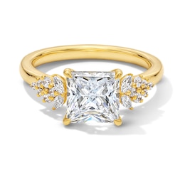 2-1/3 CT. T.W. Princess-Cut Certified Lab-Grown Diamond Leaf-Sides Engagement Ring in 14K Gold (F/VS2)