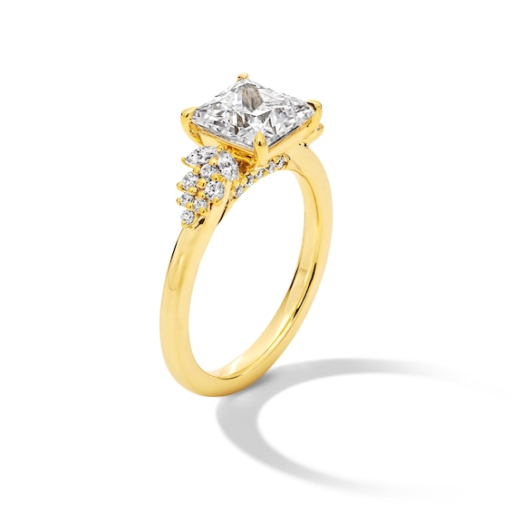 2-1/3 CT. T.w. Princess-Cut Certified Lab-Grown Diamond Leaf-Sides Engagement Ring in 14K Gold (F/Vs2)