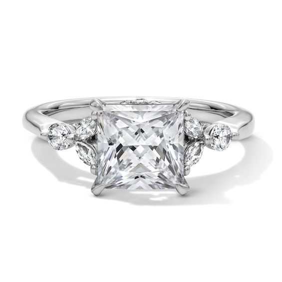 2-1/2 CT. T.w. Princess-Cut Certified Lab-Grown Diamond Tri-Sides Engagement Ring in 14K White Gold (F/Vs2)