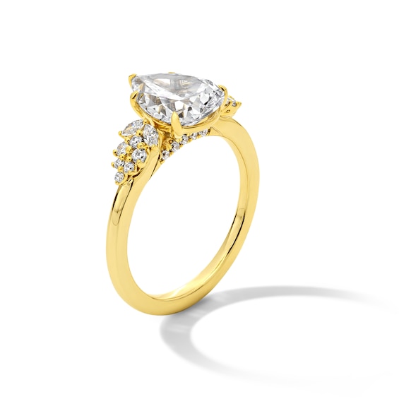 2-1/3 CT. T.w. Pear-Shaped Certified Lab-Grown Diamond Leaf-Sides Engagement Ring in 14K Gold (F/Vs2)