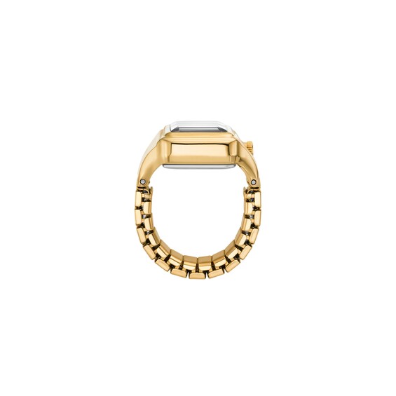Ladies' Fossil Raquel Gold-Tone IP Ring Watch with Rectangular Abalone Dial (Model: Es5411)