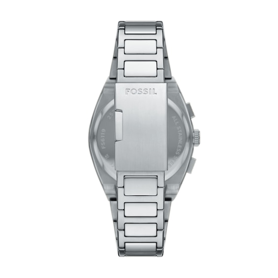 Men's Fossil Everett Chronograph Watch with Textured Blue Dial (Model: Fs6117)