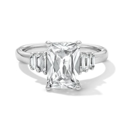 3-1/2 CT. T.W. Radiant-Cut Certified Lab-Grown Diamond Triple Collar Engagement Ring in 14K White Gold (F/VS2)