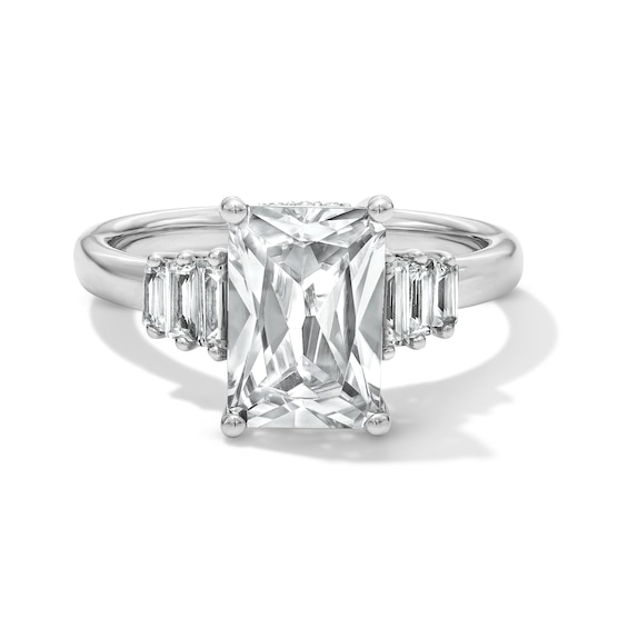 3-1/2 CT. T.w. Radiant-Cut Certified Lab-Grown Diamond Triple Collar Engagement Ring in 14K White Gold (F/Vs2)