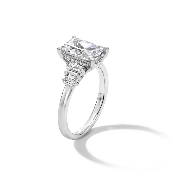 3-1/2 CT. T.w. Radiant-Cut Certified Lab-Grown Diamond Triple Collar Engagement Ring in 14K White Gold (F/Vs2)