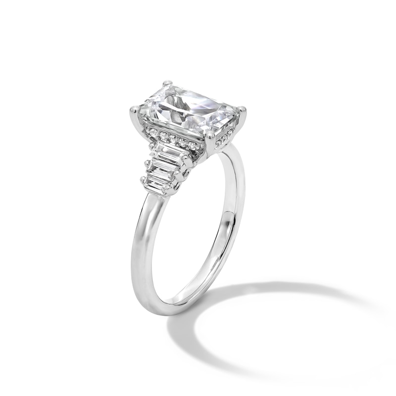 Main Image 3 of 3-1/2 CT. T.W. Radiant-Cut Certified Lab-Grown Diamond Triple Collar Engagement Ring in 14K White Gold (F/VS2)