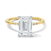 Thumbnail Image 1 of 3-1/3 CT. T.W. Emerald-Cut Certified Lab-Grown Diamond Station Shank Engagement Ring in 14K Gold (F/VS2)