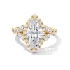 Thumbnail Image 1 of 3 CT. T.W. Marquise-Cut Certified Lab-Grown Diamond Frame Leaf-Sides Engagement Ring in 14K Gold (F/VS2)