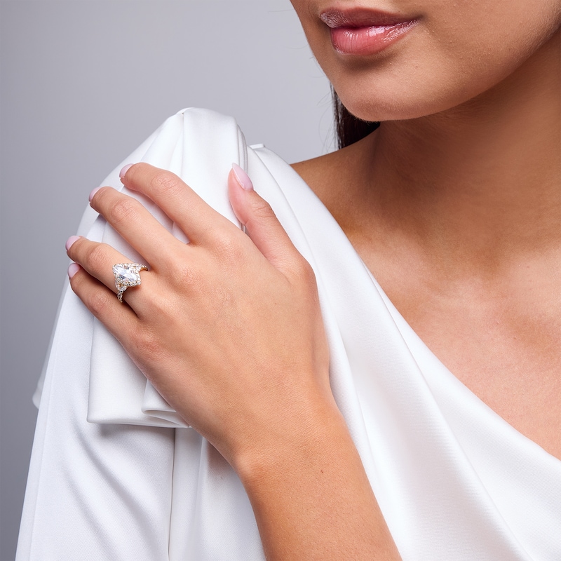 Main Image 2 of 3 CT. T.W. Marquise-Cut Certified Lab-Grown Diamond Frame Leaf-Sides Engagement Ring in 14K Gold (F/VS2)
