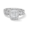 Thumbnail Image 1 of 4 CT. T.W. Emerald-Cut Certified Lab-Grown Diamond Frame Engagement Ring in 14K White Gold (F/VS2)
