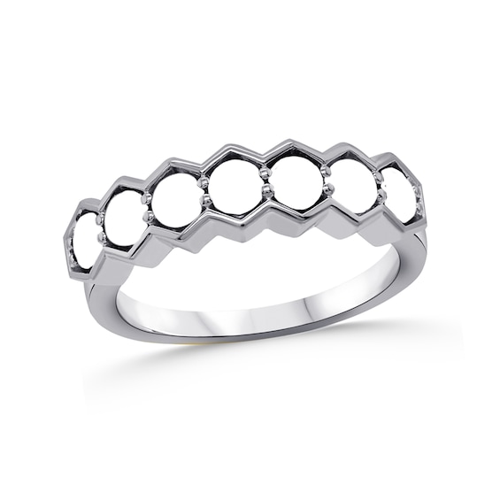 Family Natural Gem Birthstone Scalloped Ring (3-7 Stones)