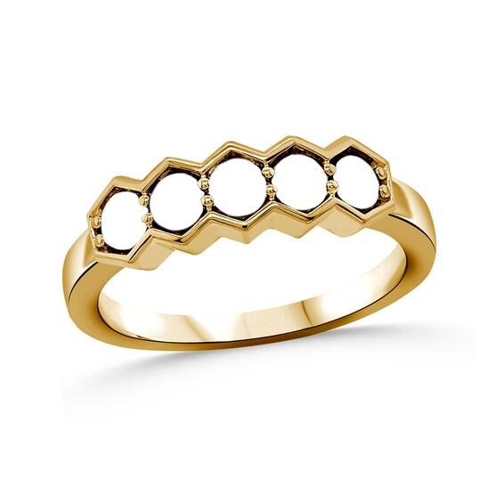 Family Natural Gem Birthstone Scalloped Ring (3-7 Stones)