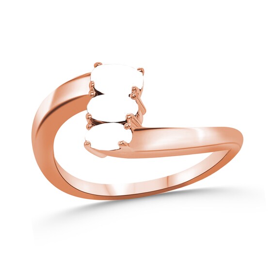 Family Oval Natural Gem Birthstone Stacked Ring (1-3 Stones)