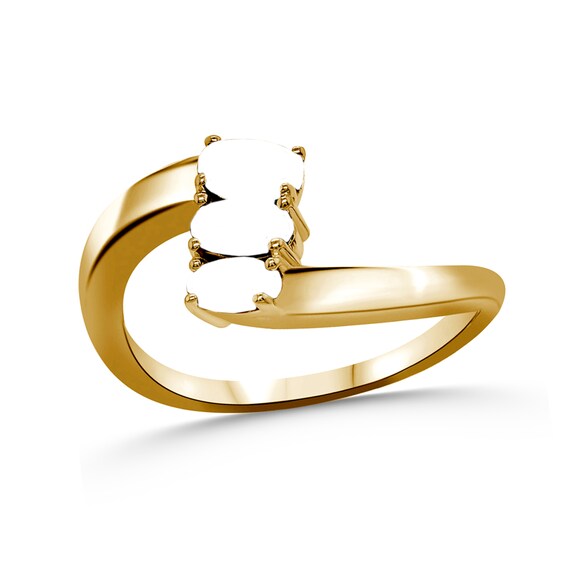 Family Oval Natural Gem Birthstone Stacked Ring (1-3 Stones)