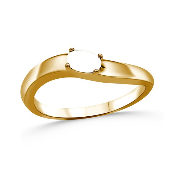 Family Oval Natural Gem Birthstone Stacked Ring (1-3 Stones)