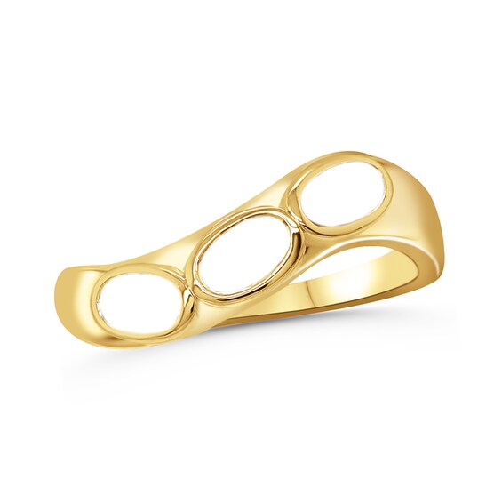 Family Oval Bezel-Set Natural Gem Birthstone Contour Ring (1-3 Stones)