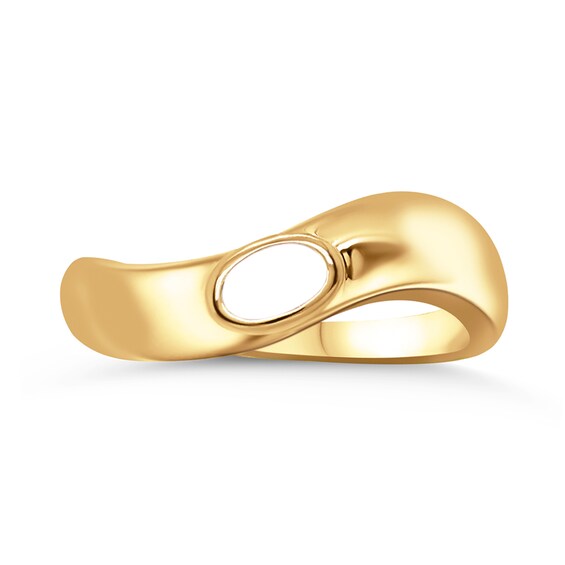 Family Oval Bezel-Set Natural Gem Birthstone Contour Ring (1-3 Stones)